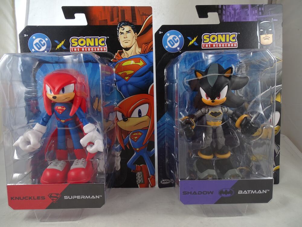 Jakks Pacific DC x Sonic The Hedgehog Lot of 2 Knuckles & Shadow Batman Superman